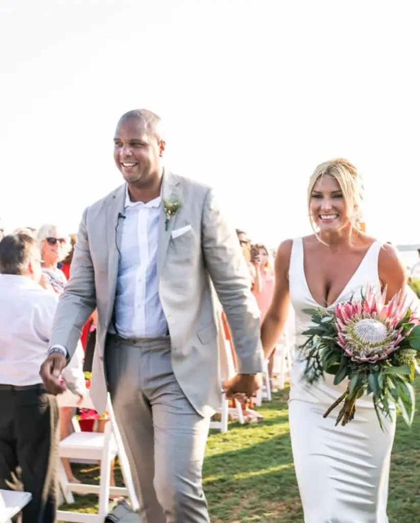 Jordan Cornette and his wife Shae Peppler on their wedding day.