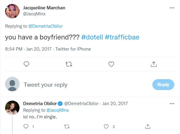 Demetria Oblior Referring Herself As Single