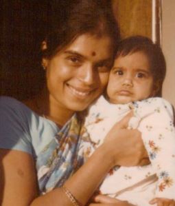 Childhood photo of Asha Rangappa with her mother Vinaya Rangappa