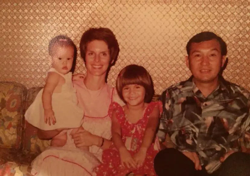 Andrea Fuji with her family when she was child.